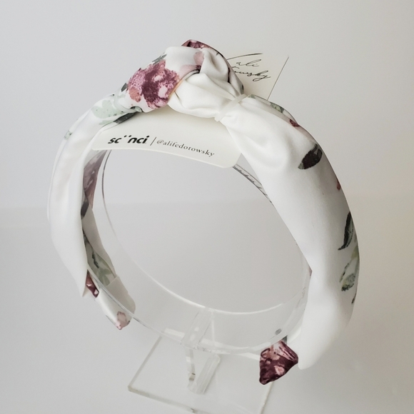 Pink Floral Knotted Silk Headband by Ali Fedtowsky for Scunci - New With Tags - Picture 3 of 10
